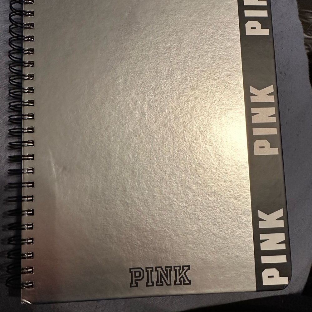 New VS PINK notebook journal agenda blank book in Silver